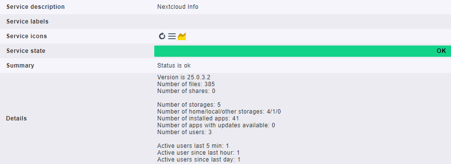 Nextcloud Info Details